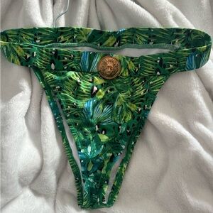 PrettyLittleThing Green Tropical Bikini Bottoms